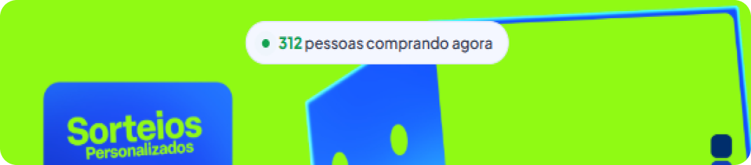 Notificação de prova social na página do sorteio