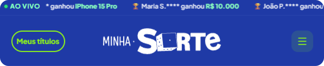 Ticker de ganhadores fixo no header da plataforma